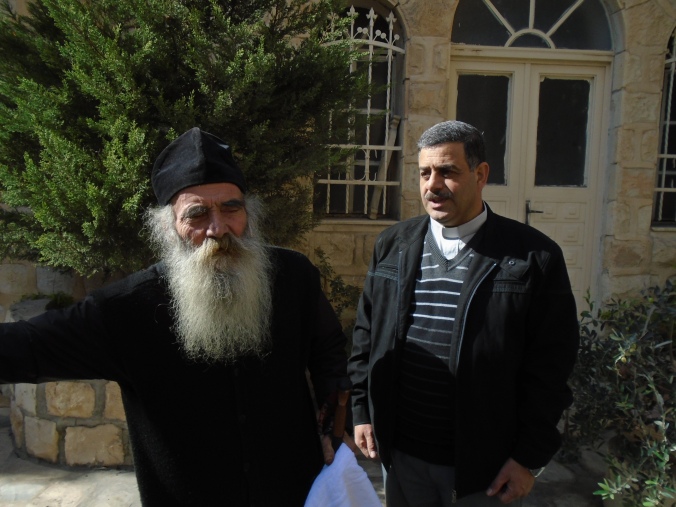 Fr. Abuna Loustinos and Fr. Ibrahim at Jacob's Well